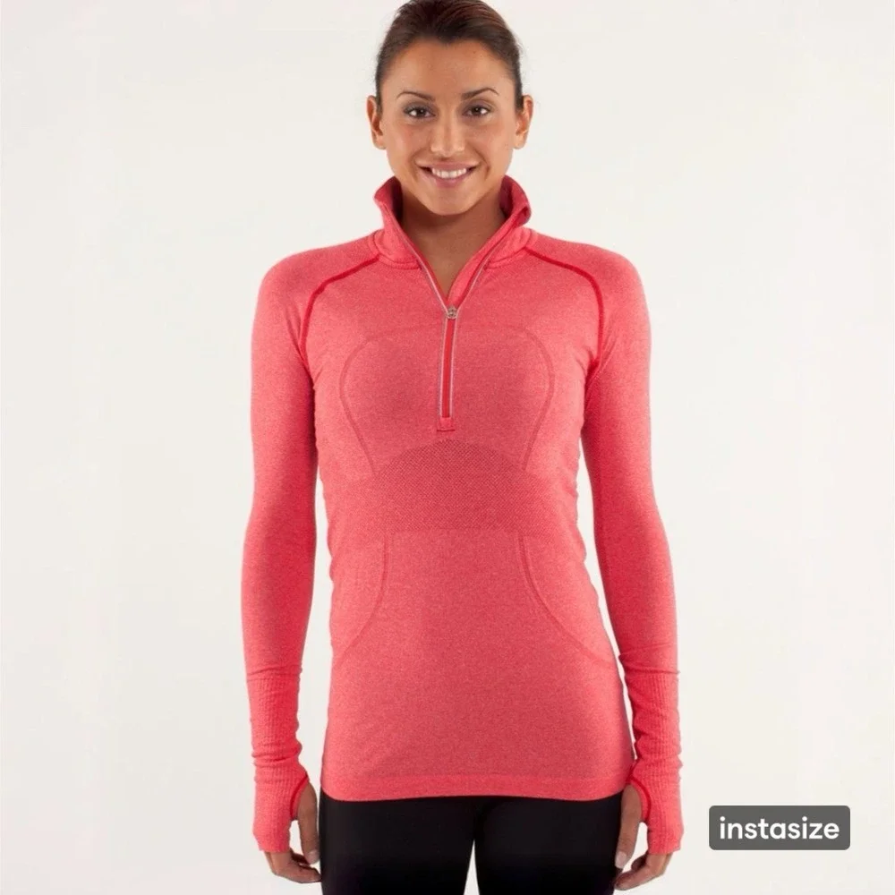 Lululemon Swiftly Tech Half Zip Women Size 8 Long Sleeve Top Stretch Running Gym